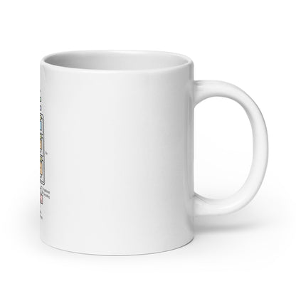 Product mockup photo of the The Transformer Model Architecture White Glossy Mug 2.