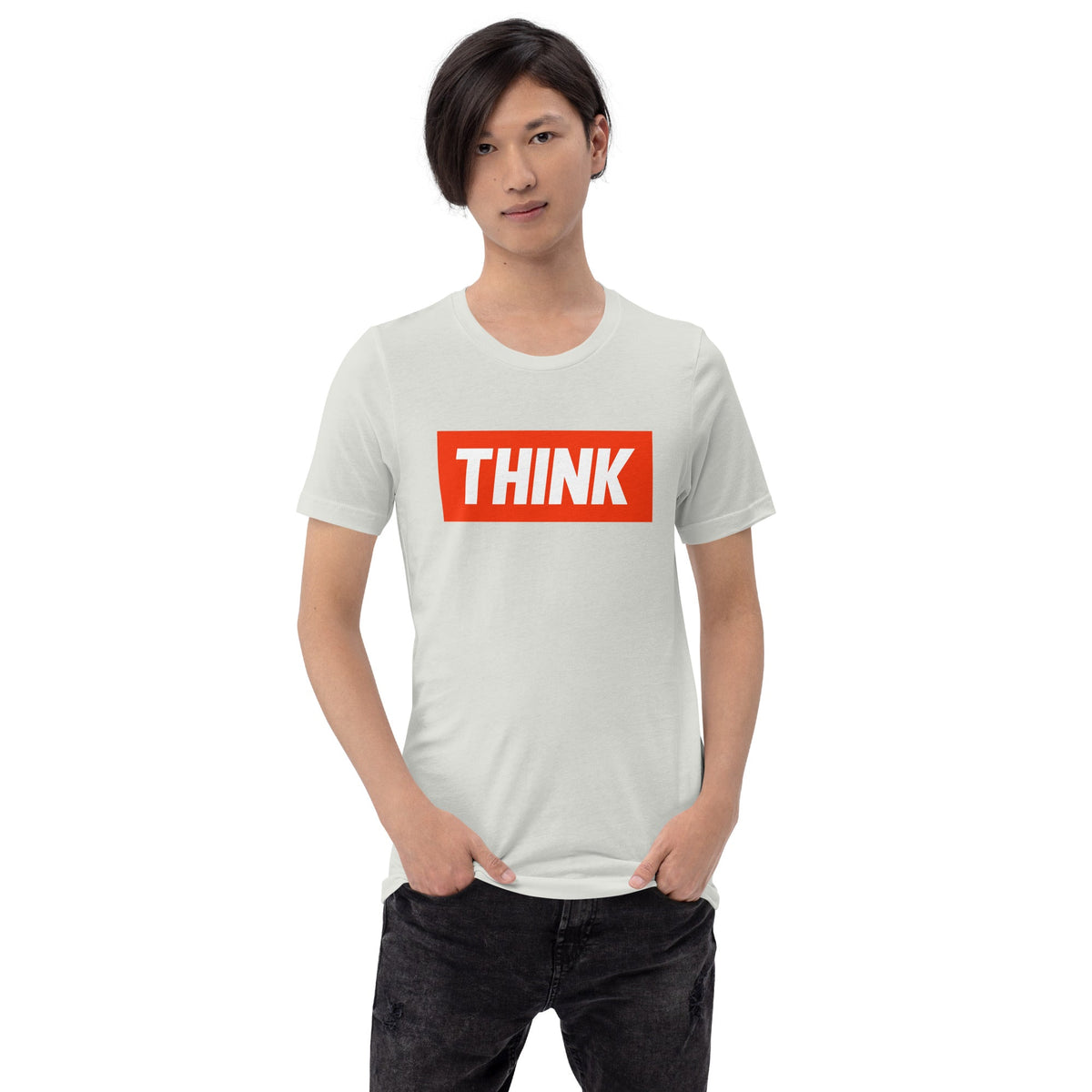 Mockup image of the THINK T Shirt (unisex).