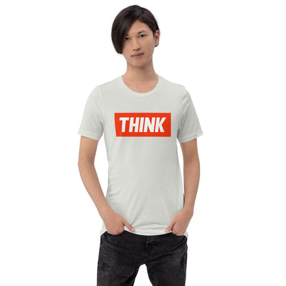 Mockup image of the THINK T Shirt (unisex).