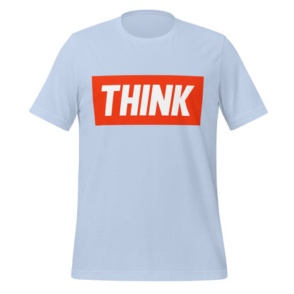 Mockup image of the THINK T Shirt (unisex) Baby Blue / M.