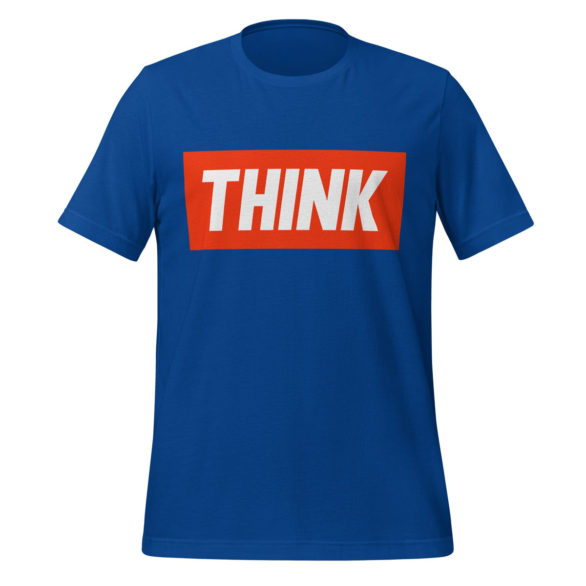 Mockup image of the THINK T Shirt (unisex) True Royal / M.