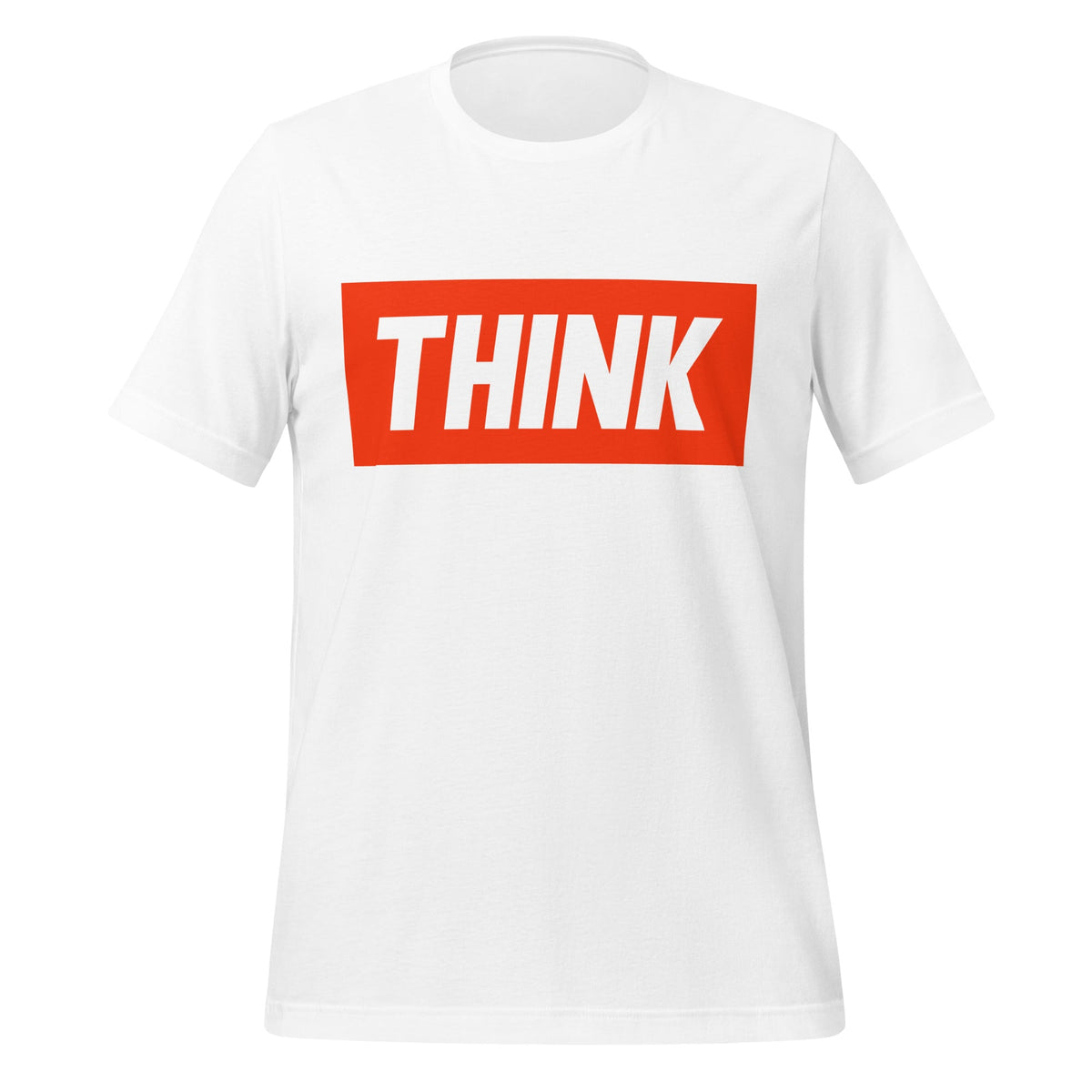 Mockup image of the THINK T Shirt (unisex) White / M.