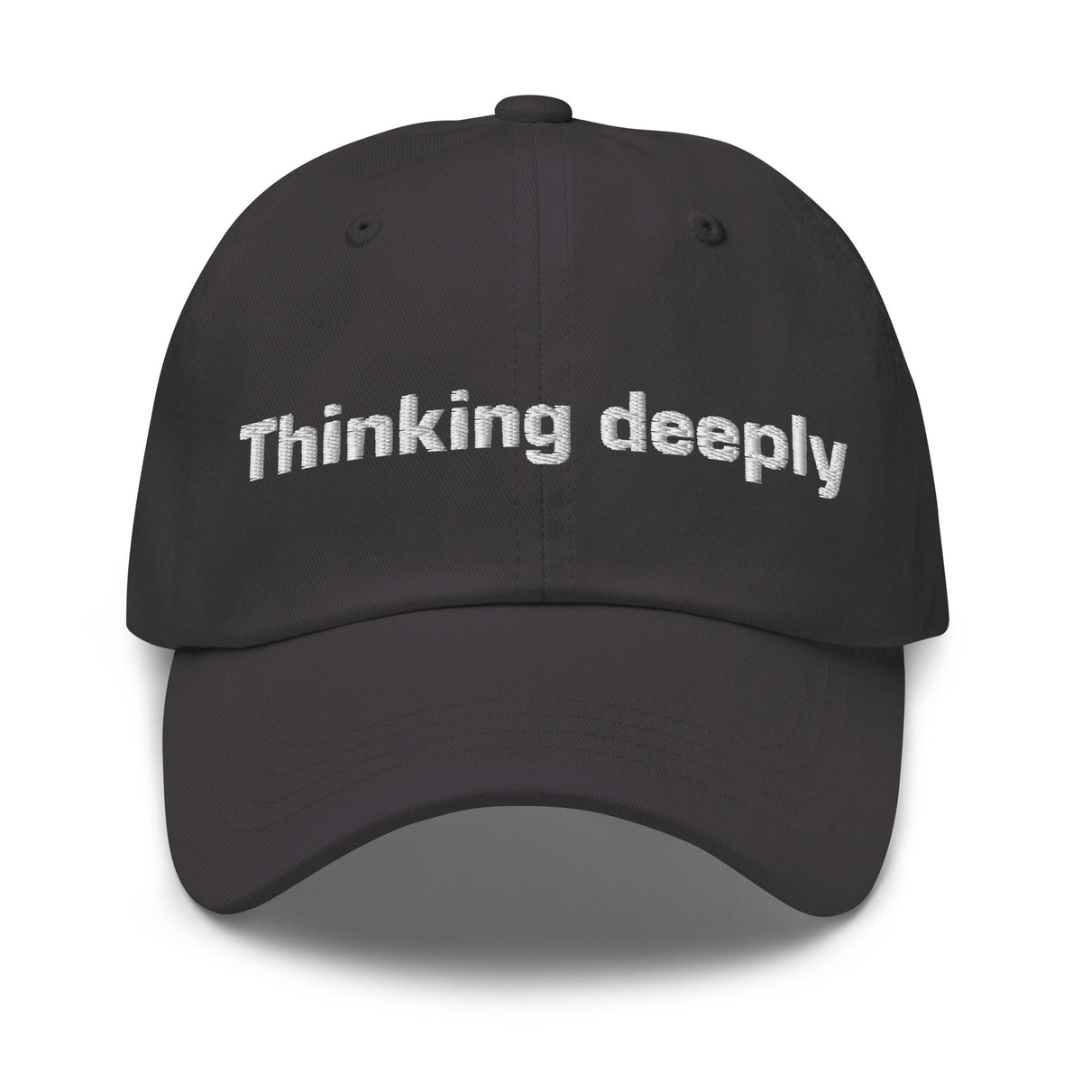 Image of the Thinking Deeply Cap Dark Grey.