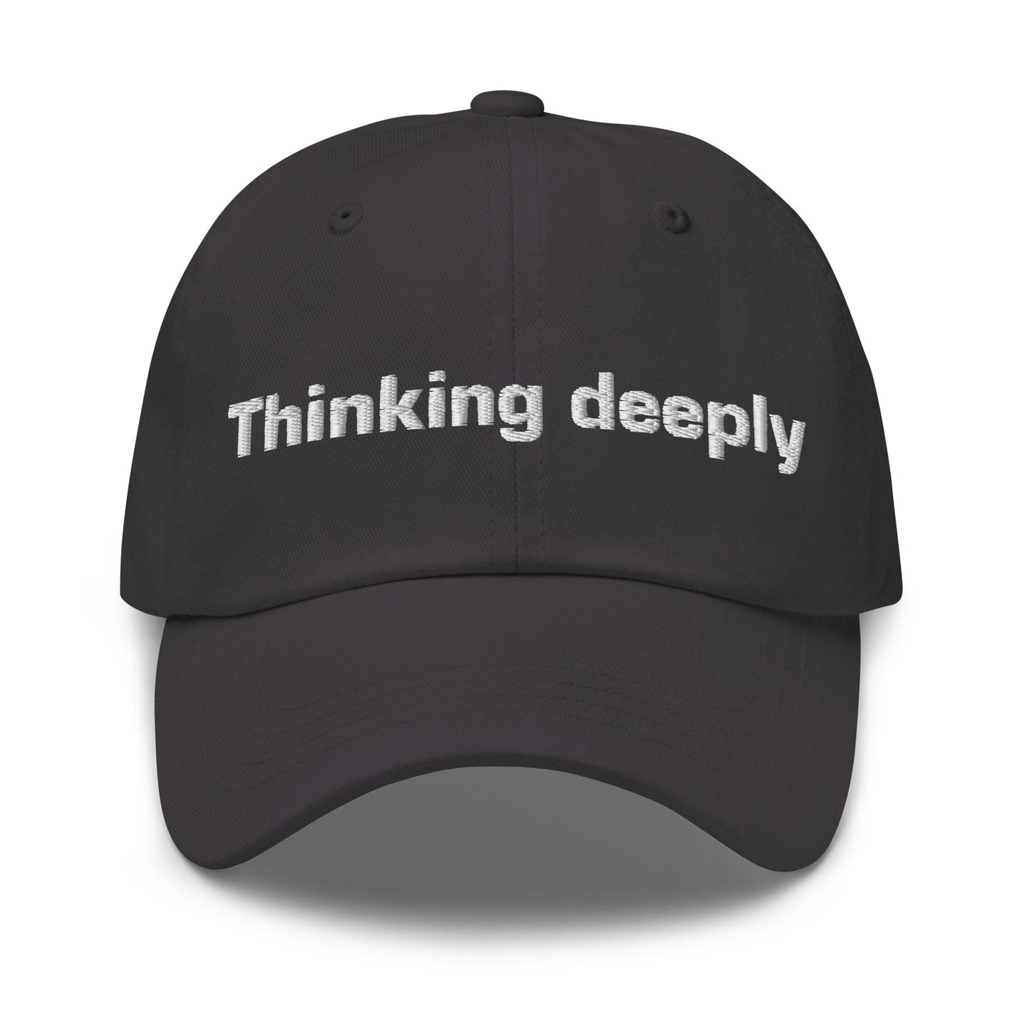 Image of the Thinking Deeply Cap Dark Grey.