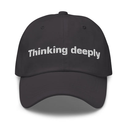 Image of the Thinking Deeply Cap Dark Grey.