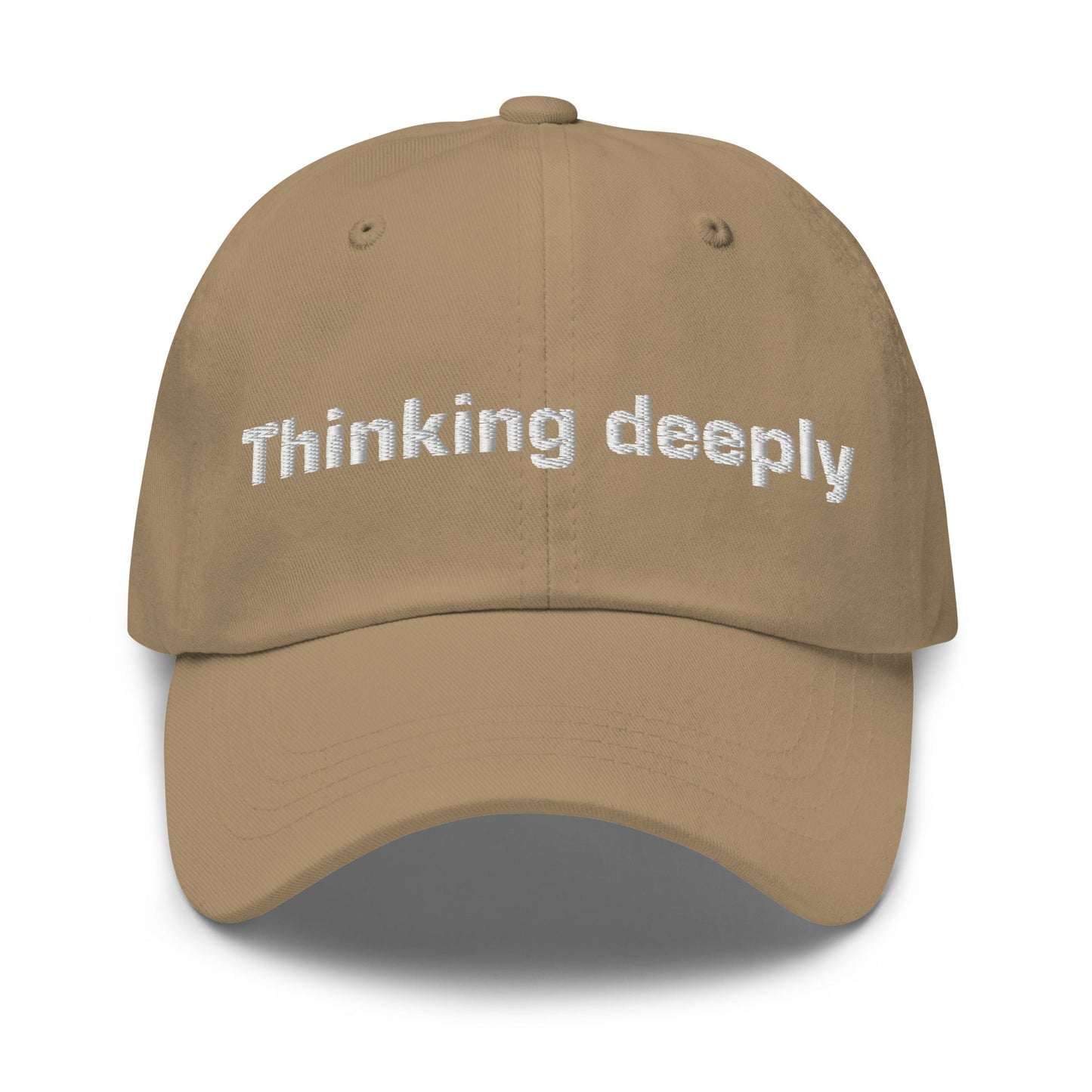 Image of the Thinking Deeply Cap Khaki.