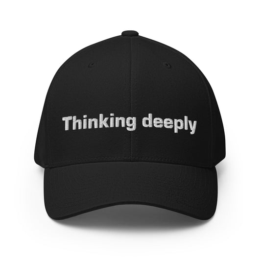 Image of the Thinking Deeply Closed-Back Baseball Cap Black / S/M.