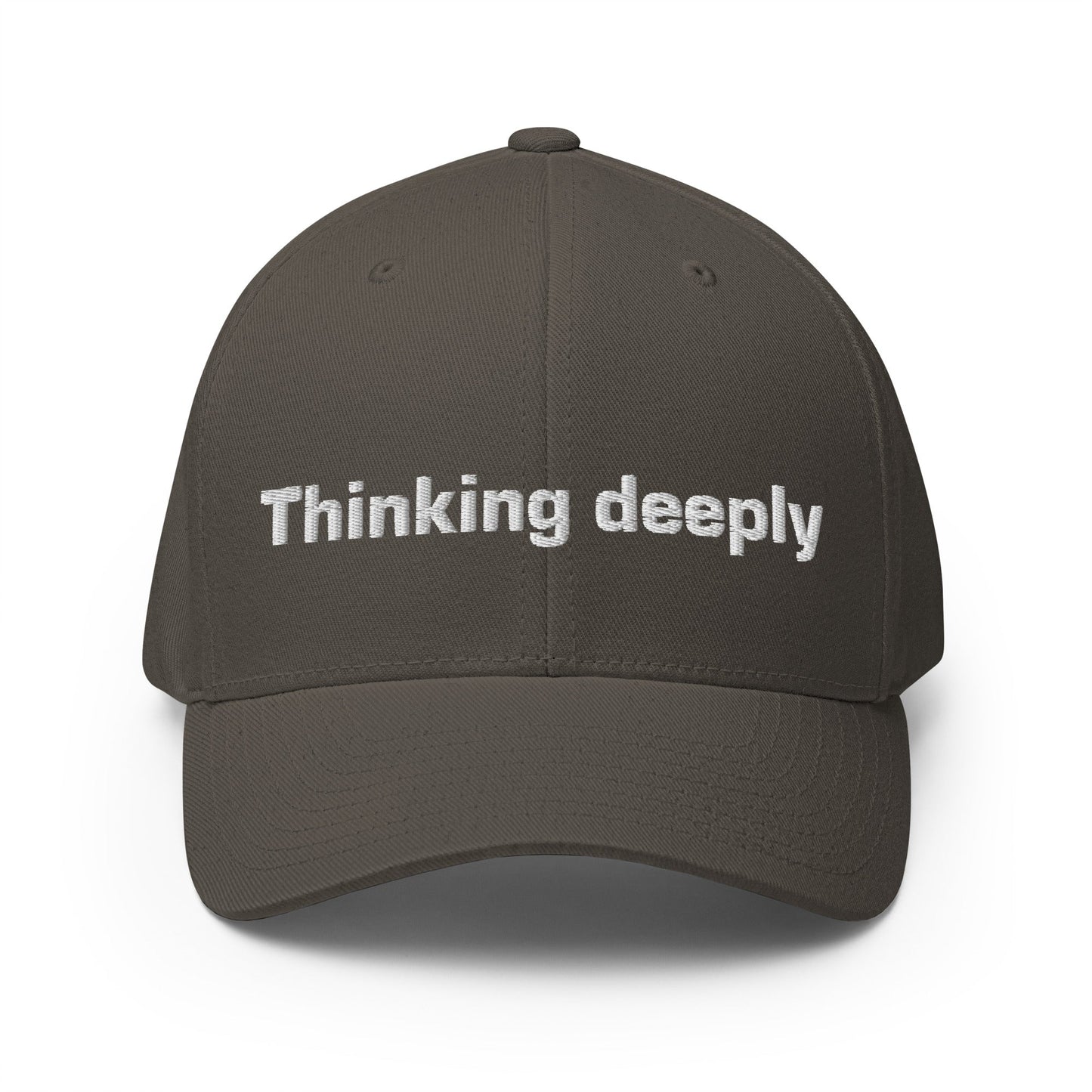 Image of the Thinking Deeply Closed-Back Baseball Cap Dark Grey / S/M.