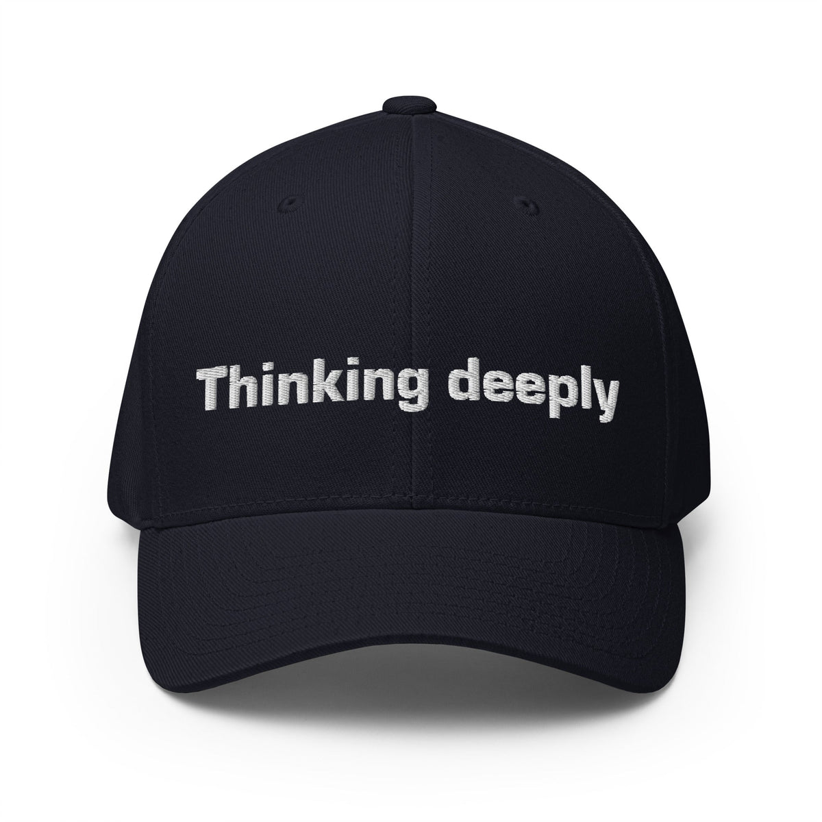 Image of the Thinking Deeply Closed-Back Baseball Cap Dark Navy / S/M.