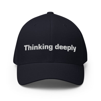 Image of the Thinking Deeply Closed-Back Baseball Cap Dark Navy / S/M.