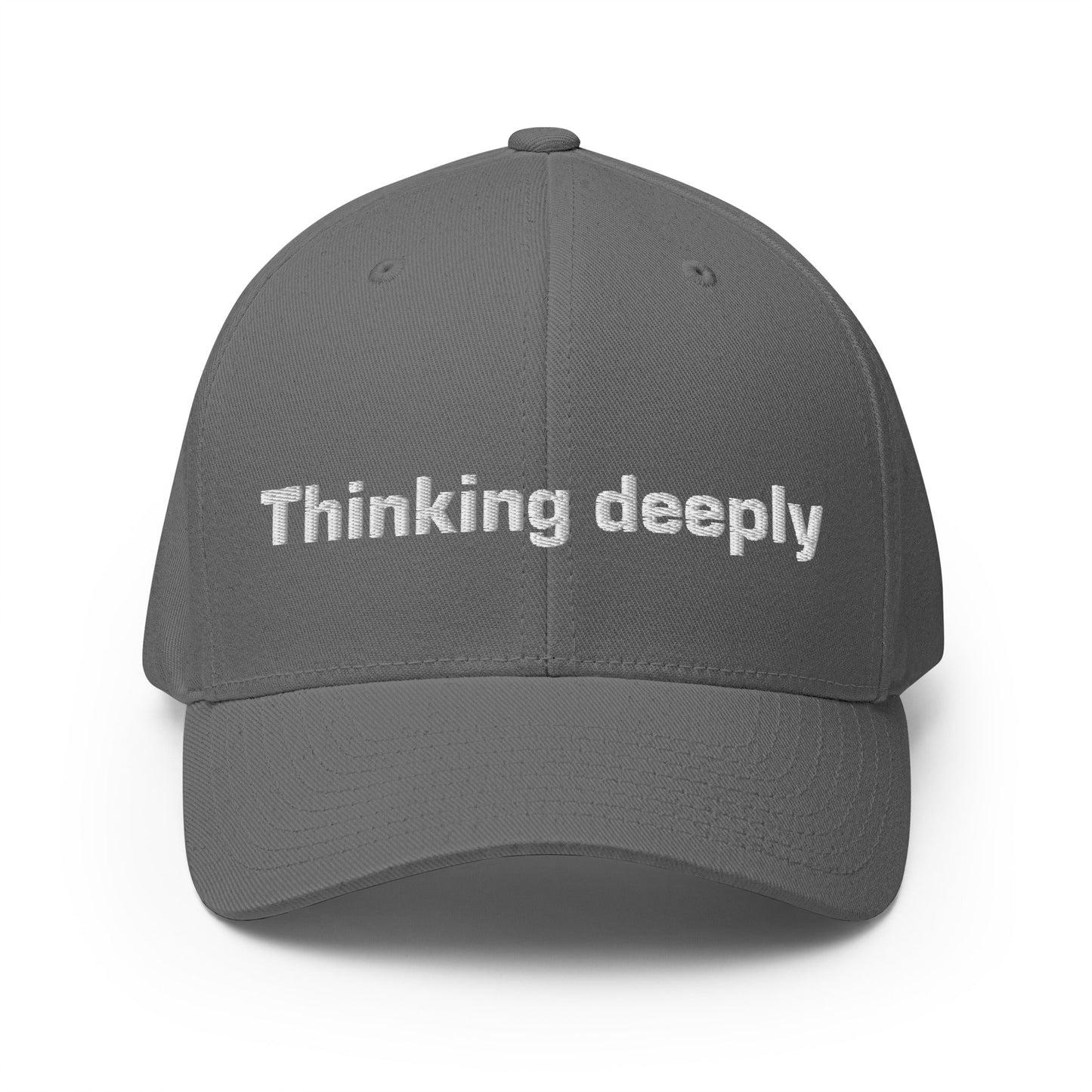 Image of the Thinking Deeply Closed-Back Baseball Cap Grey / S/M.