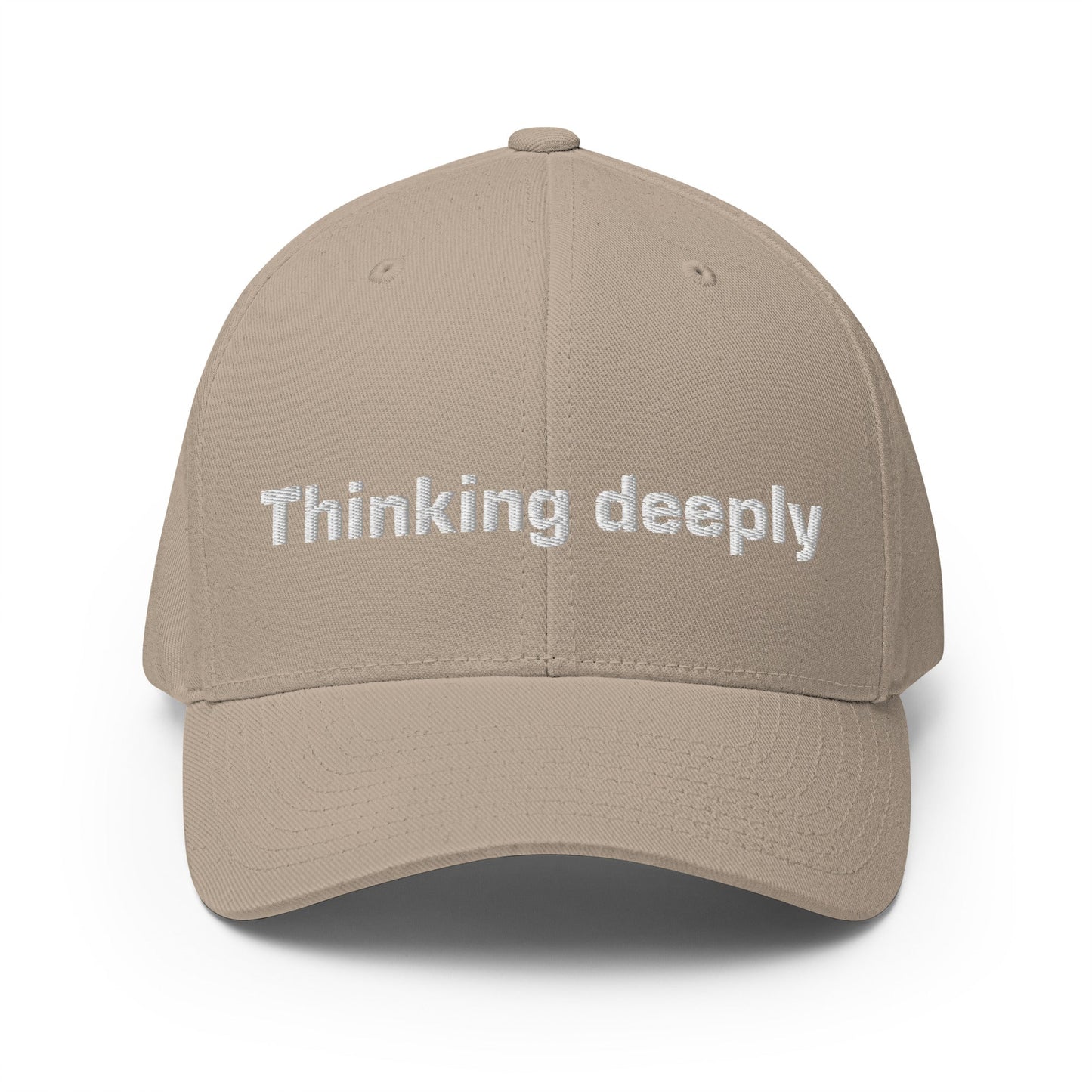 Image of the Thinking Deeply Closed-Back Baseball Cap Khaki / S/M.