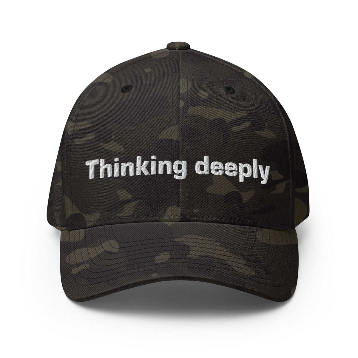 Image of the Thinking Deeply Closed-Back Baseball Cap Multicam Black / S/M.