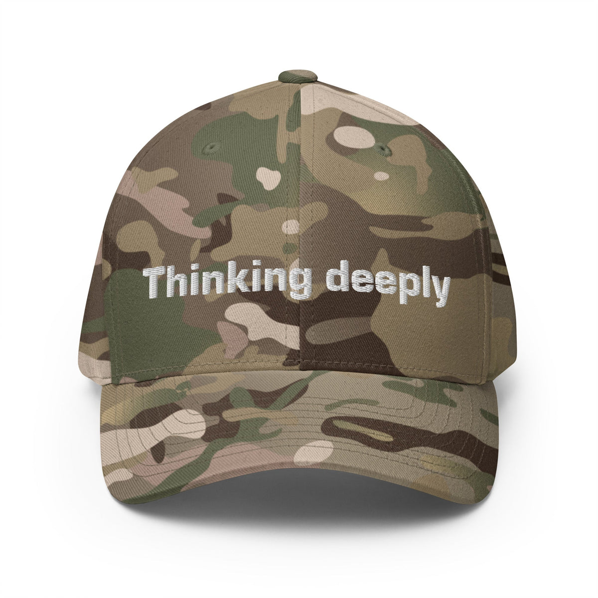 Image of the Thinking Deeply Closed-Back Baseball Cap Multicam Green / S/M.