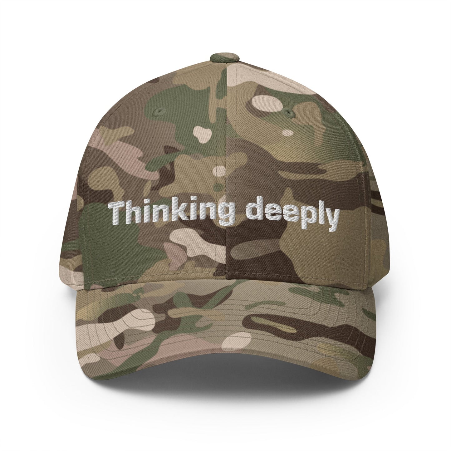 Image of the Thinking Deeply Closed-Back Baseball Cap Multicam Green / S/M.