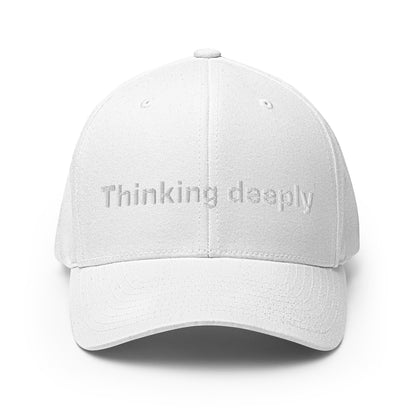 Image of the Thinking Deeply Closed-Back Baseball Cap White / S/M.
