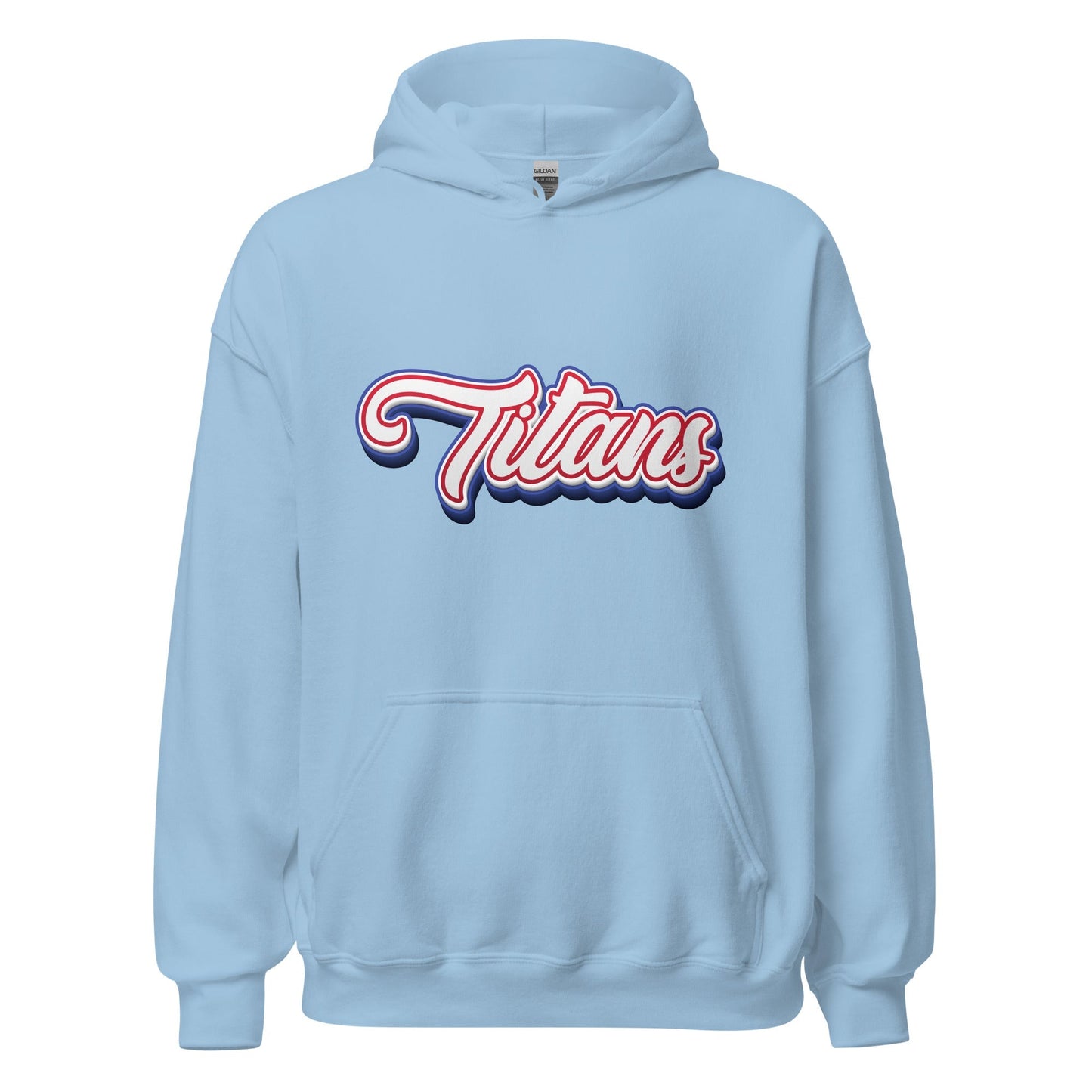Product mockup photo of the Titans Architecture Team Hoodie (unisex) Light Blue / M.