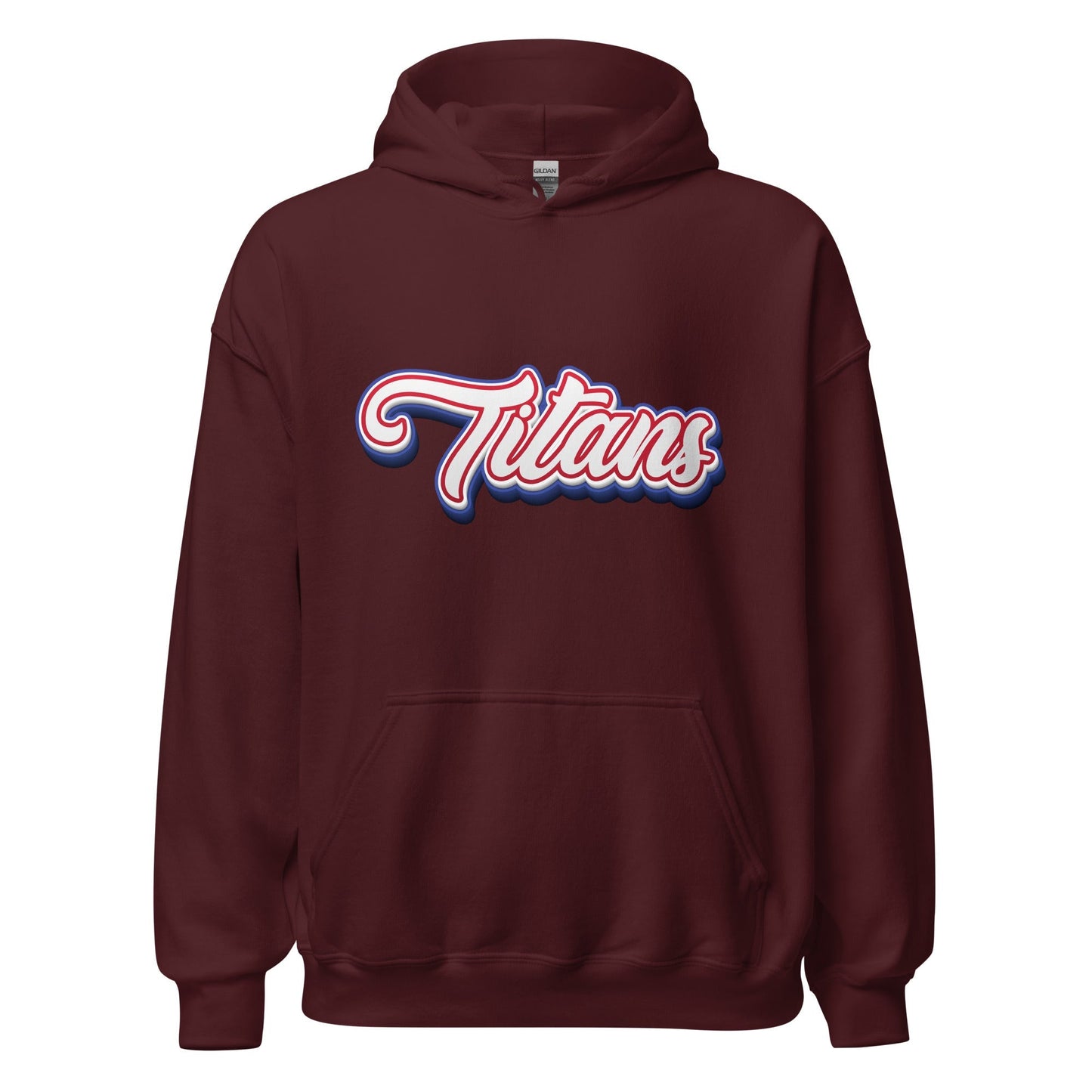 Product mockup photo of the Titans Architecture Team Hoodie (unisex) Maroon / M.