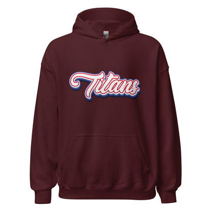 Product mockup photo of the Titans Architecture Team Hoodie (unisex) Maroon / M.