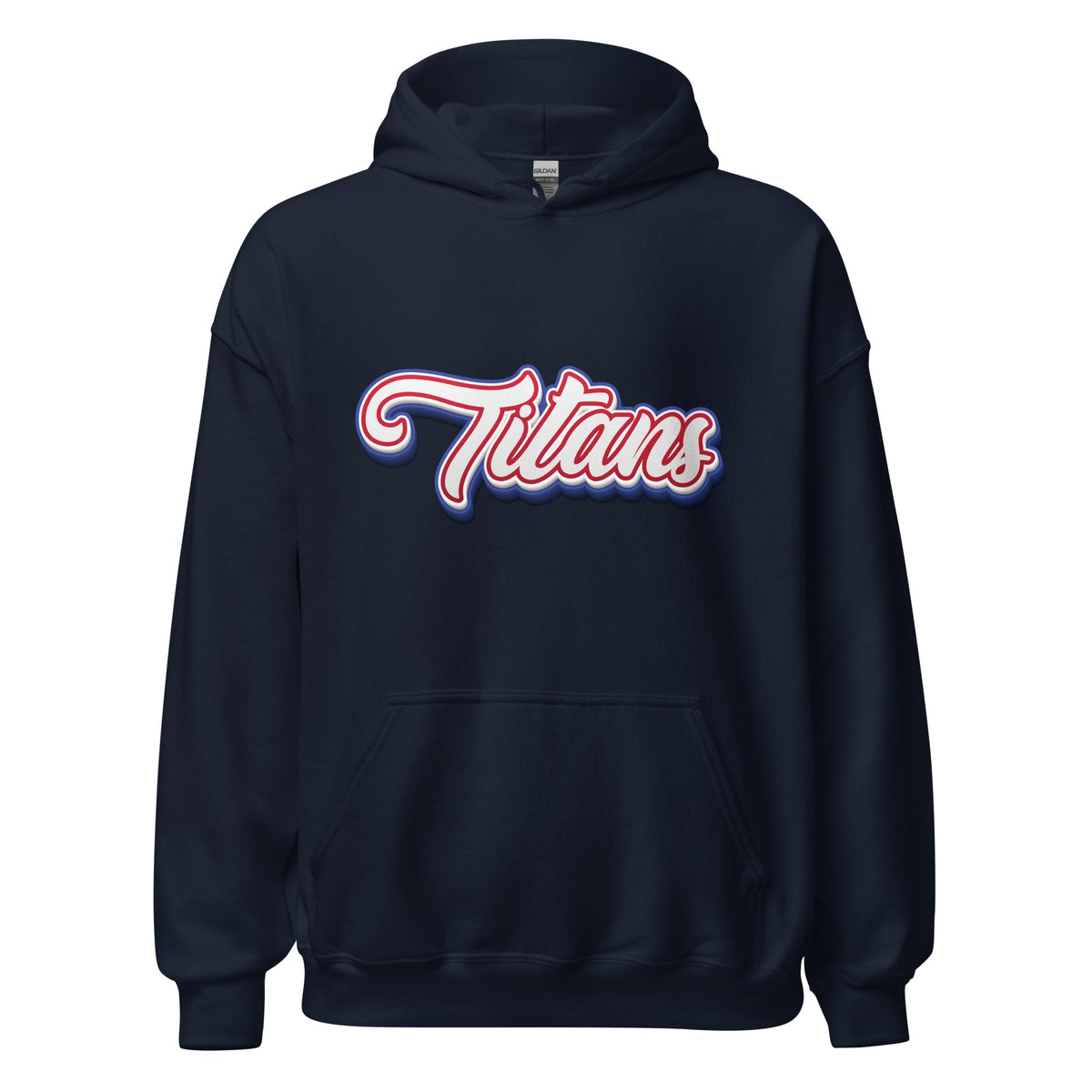 Product mockup photo of the Titans Architecture Team Hoodie (unisex) Navy / M.