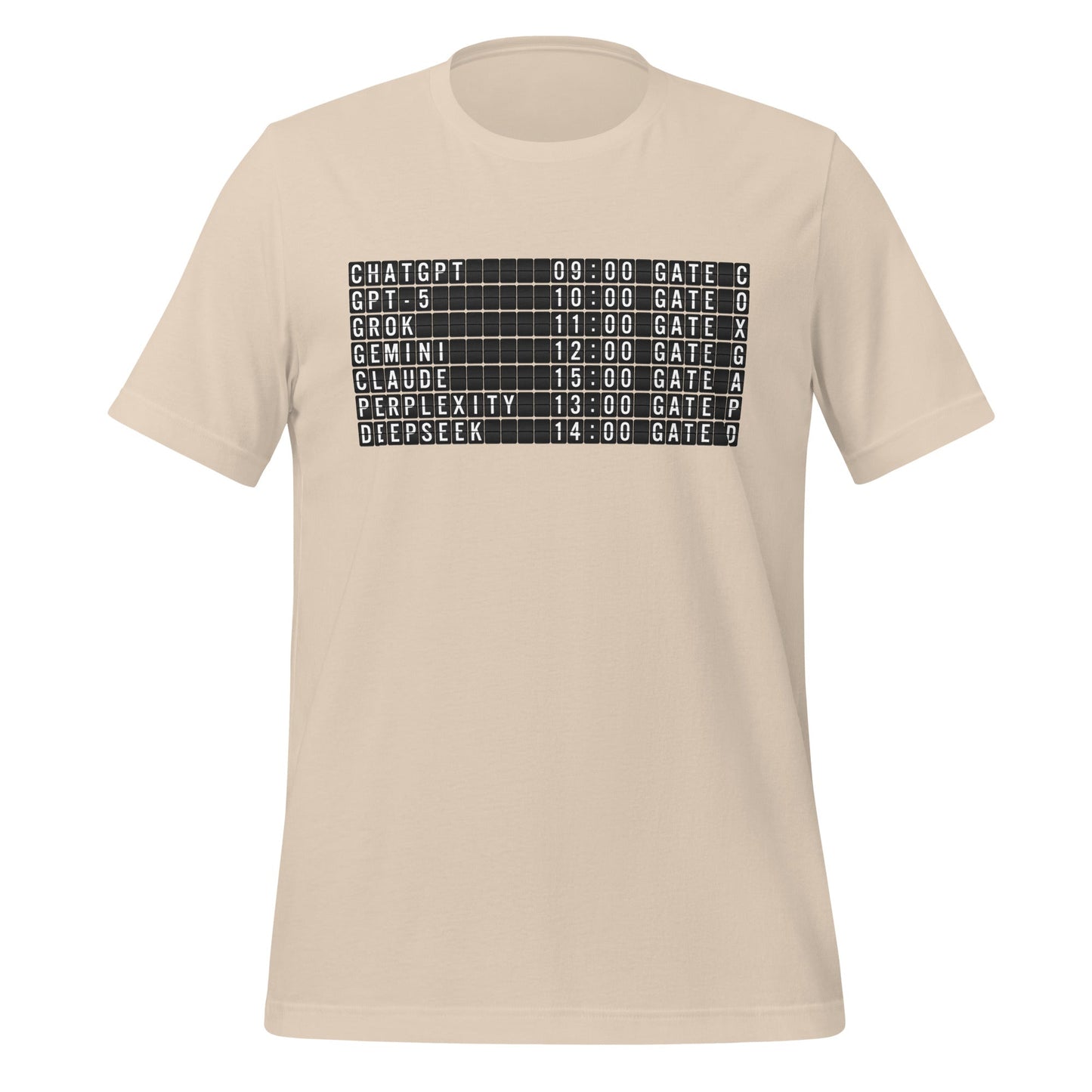 Image of the Today’s AI Departures T-Shirt (unisex) Soft Cream / M.