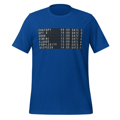 Image of the Today’s AI Departures T-Shirt (unisex) True Royal / M.