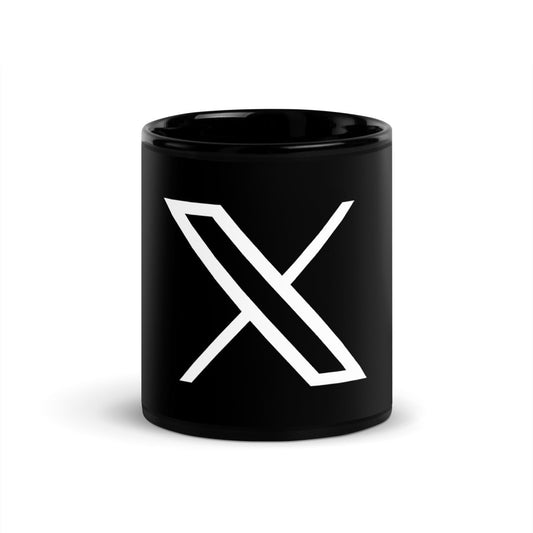 Twitter X Logo Black Glossy Mug - AI Store
