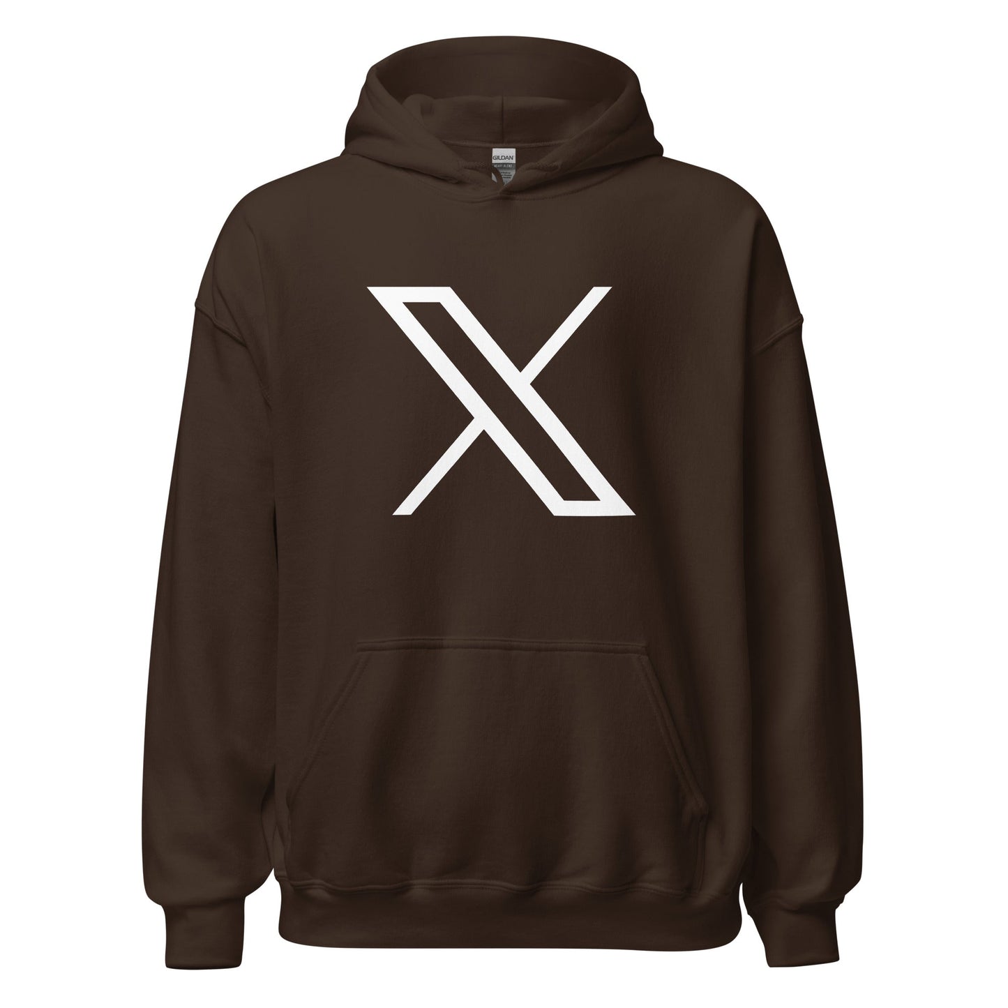 Image of the Twitter X Logo Hoodie (unisex) Dark Chocolate / M.
