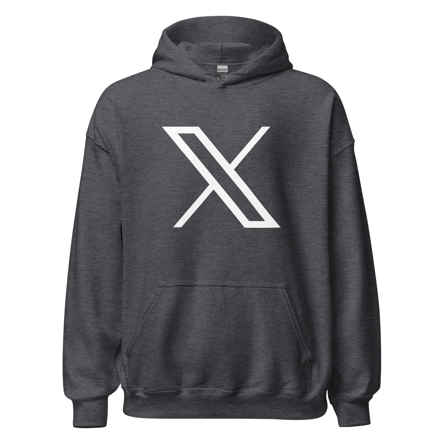 Image of the Twitter X Logo Hoodie (unisex) Dark Heather / M.