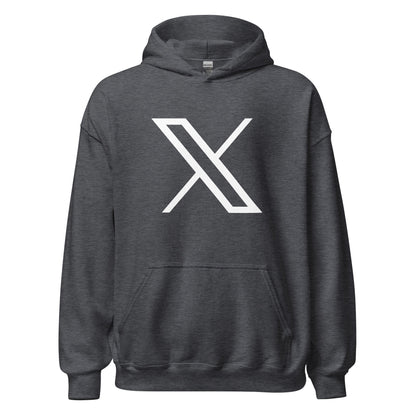Image of the Twitter X Logo Hoodie (unisex) Dark Heather / M.