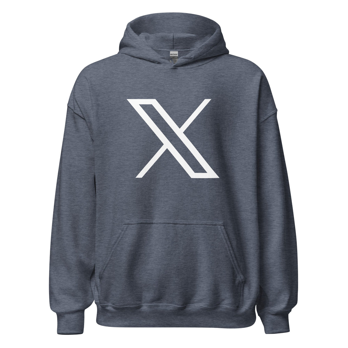 Image of the Twitter X Logo Hoodie (unisex) Heather Sport Dark Navy / M.