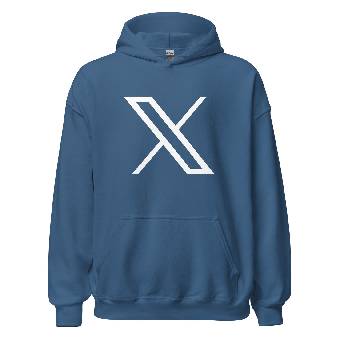 Image of the Twitter X Logo Hoodie (unisex) Indigo Blue / M.