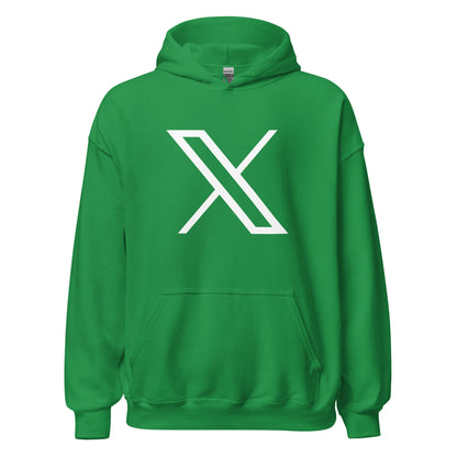 Image of the Twitter X Logo Hoodie (unisex) Irish Green / M.