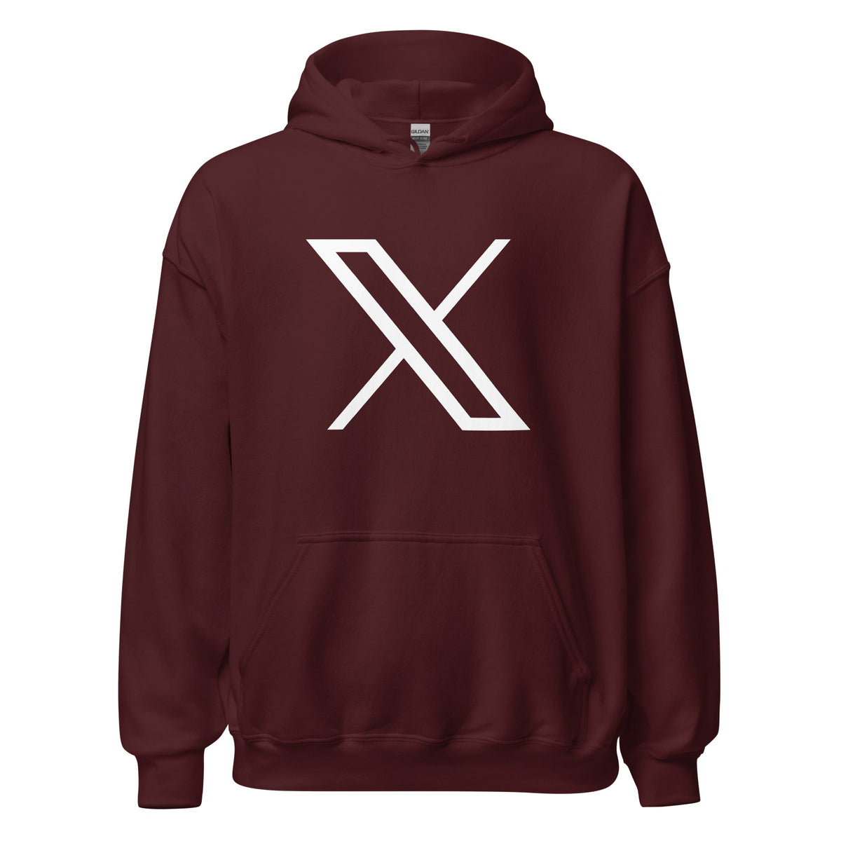 Image of the Twitter X Logo Hoodie (unisex) Maroon / M.