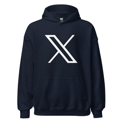 Image of the Twitter X Logo Hoodie (unisex) Navy / M.