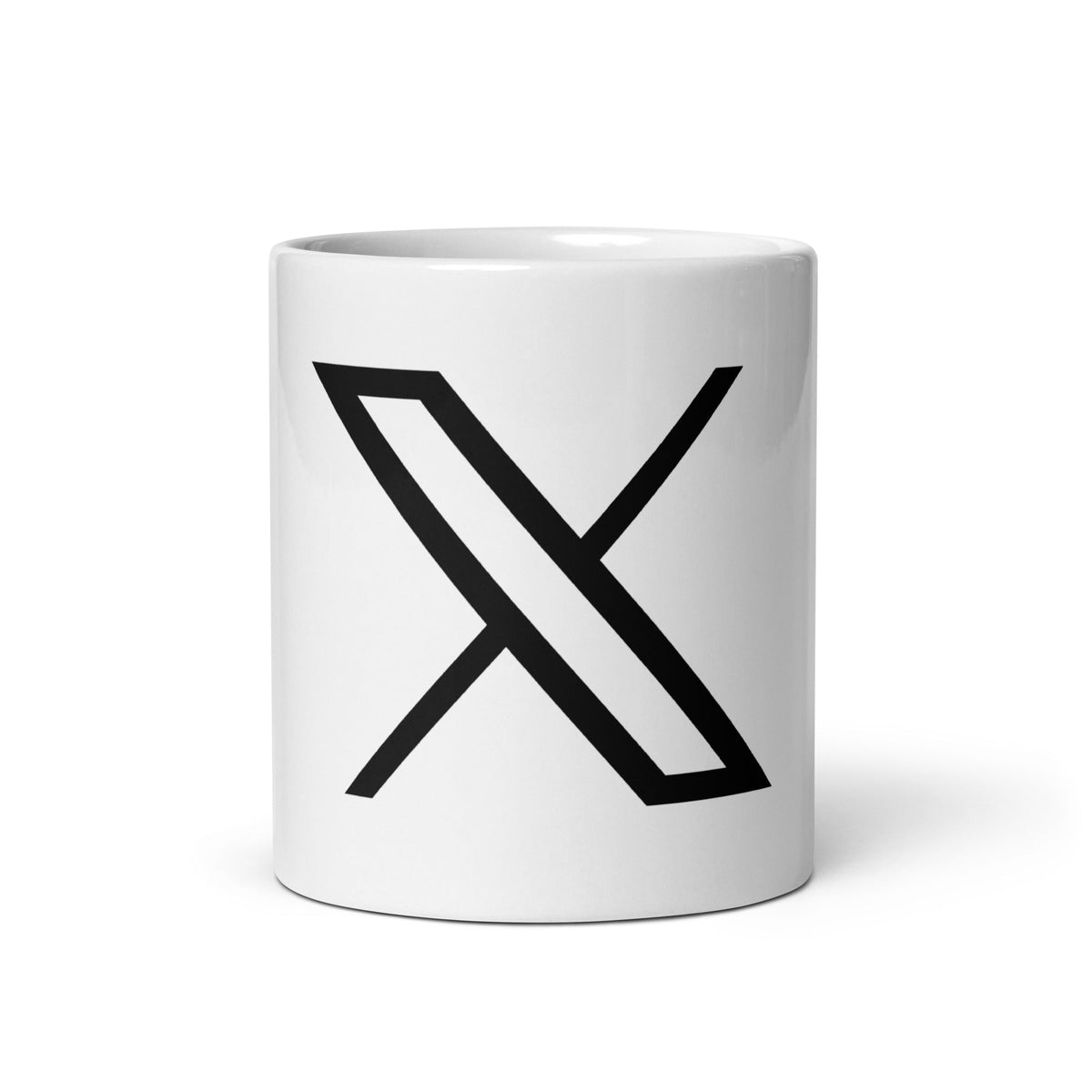 Image of the Twitter X Logo White Glossy Mug 11 oz.