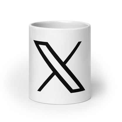 Image of the Twitter X Logo White Glossy Mug 20 oz.