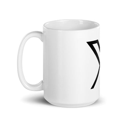 Image of the Twitter X Logo White Glossy Mug.