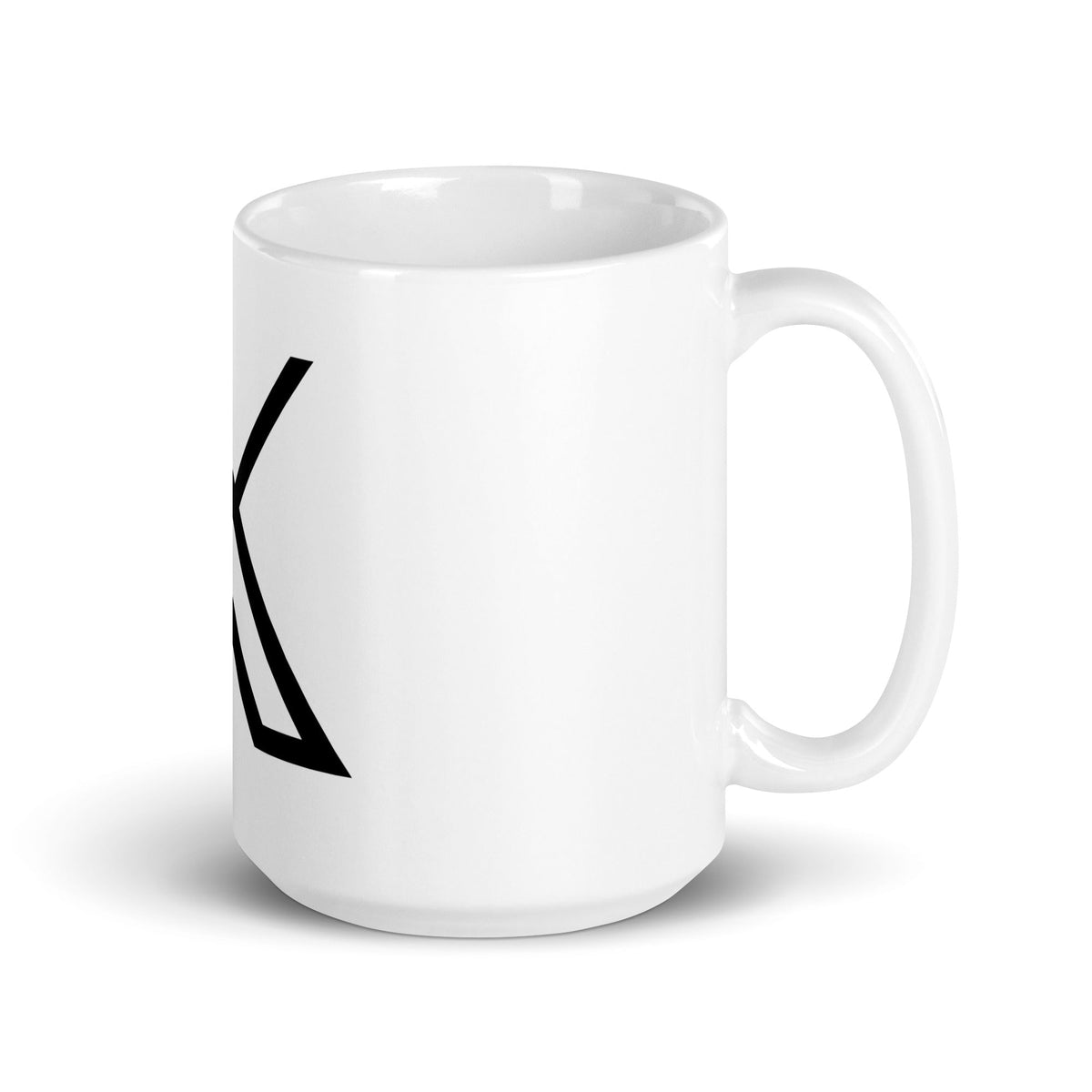 Image of the Twitter X Logo White Glossy Mug.