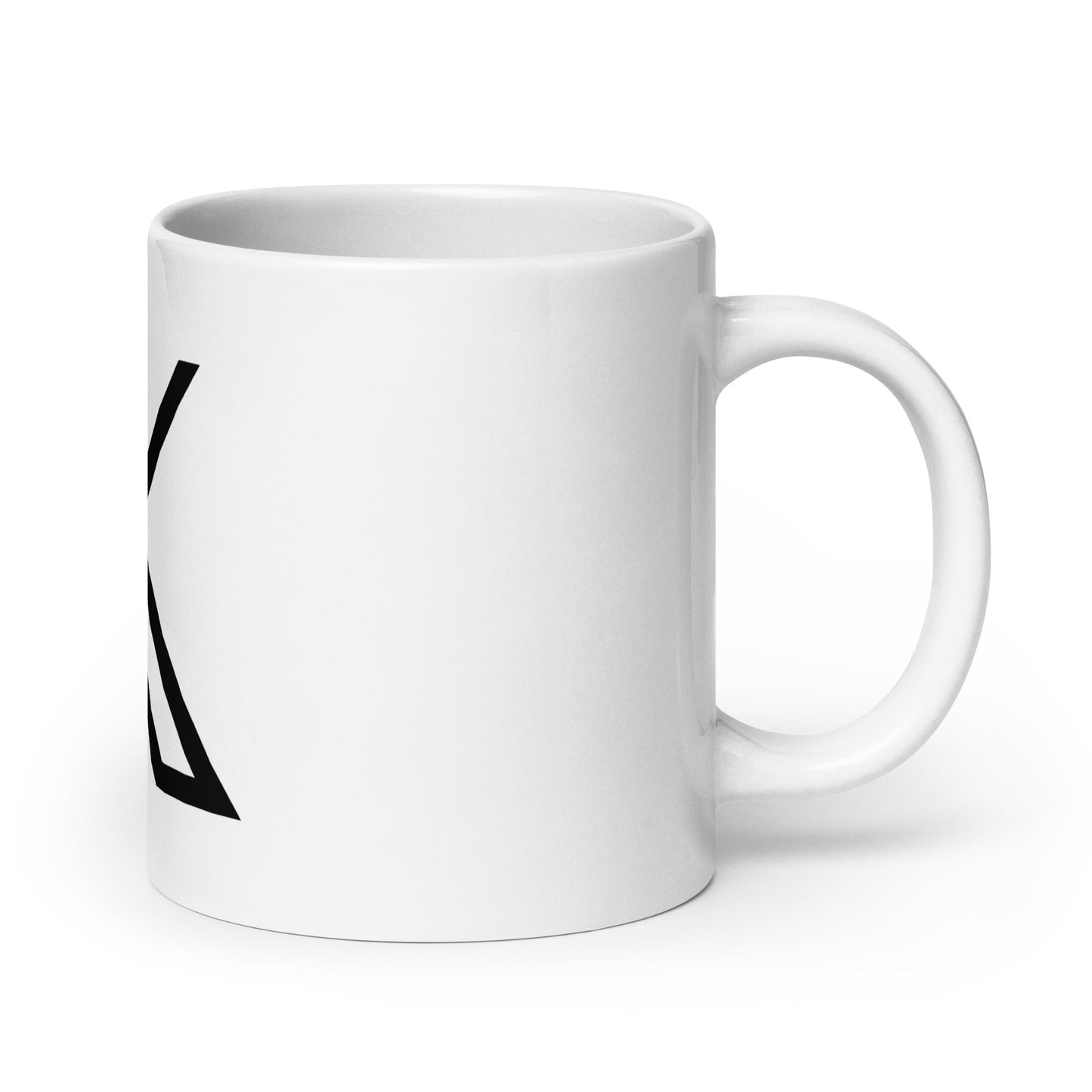 Image of the Twitter X Logo White Glossy Mug.