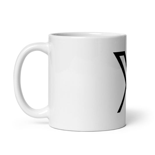 Image of the Twitter X Logo White Glossy Mug.