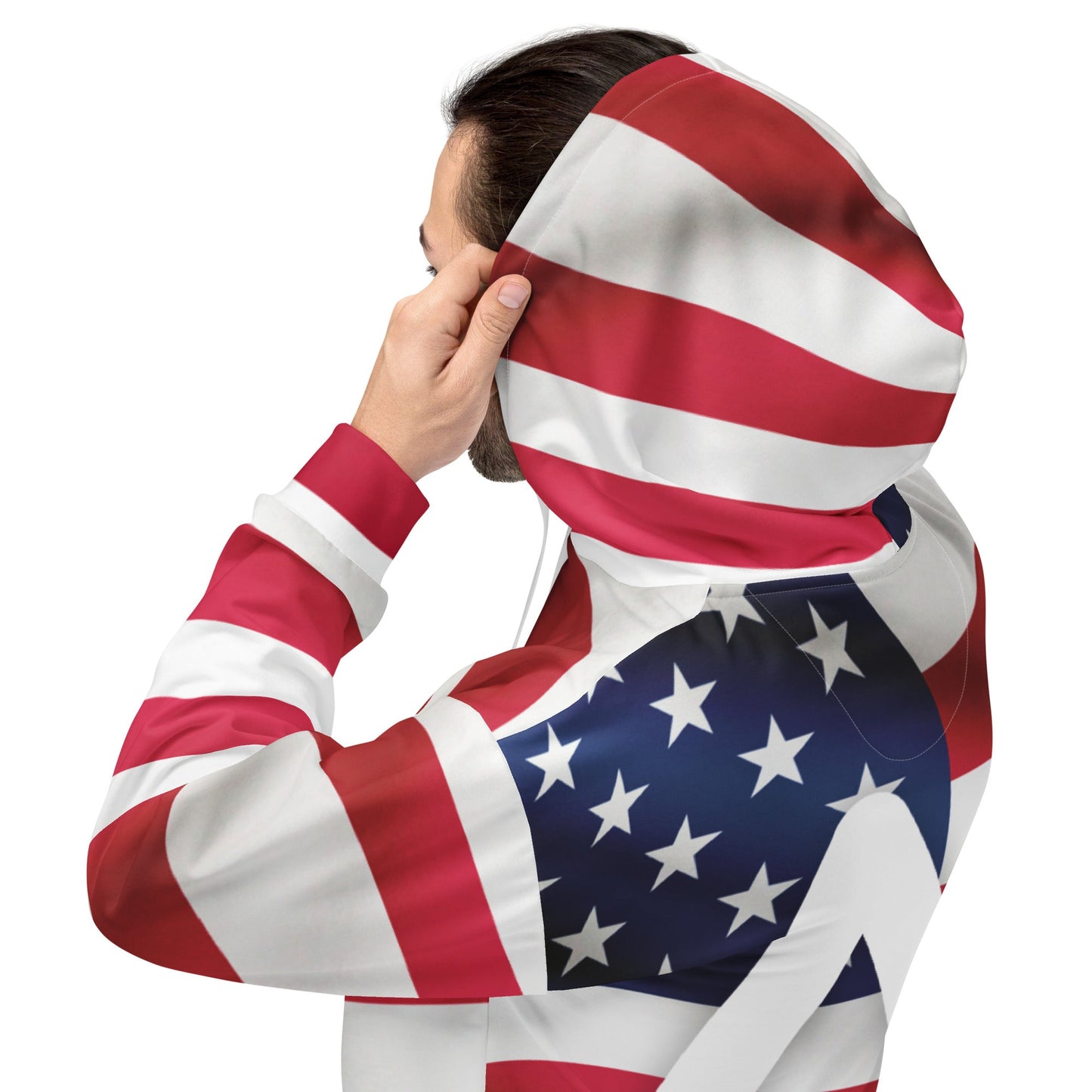 Product mockup photo of the USA AI Logo Hoodie (unisex).