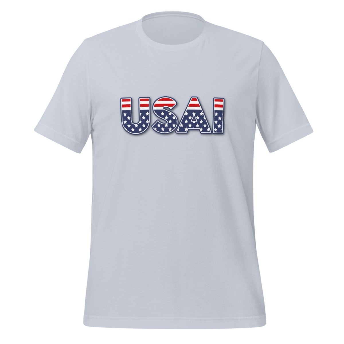 Product mockup photo of the USAI T Shirt (unisex) Light Blue / M.