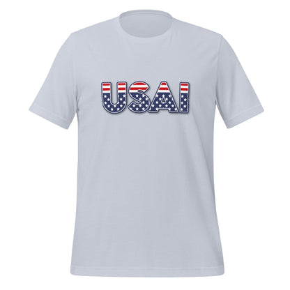 Product mockup photo of the USAI T Shirt (unisex) Light Blue / M.