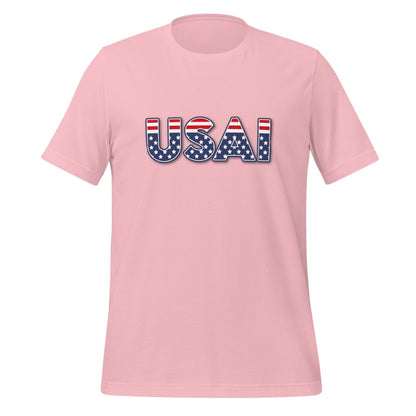 Product mockup photo of the USAI T Shirt (unisex) Pink / M.