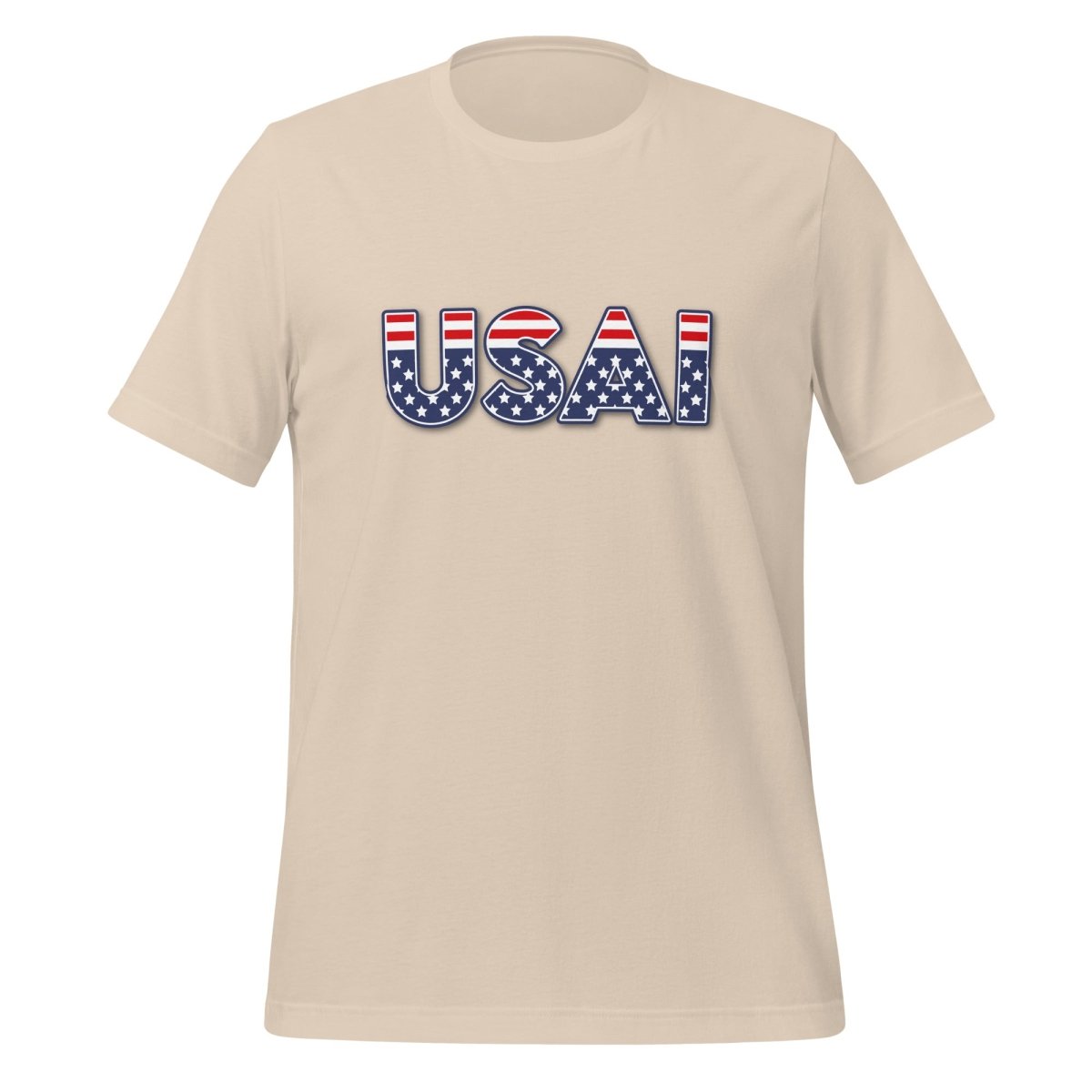 Product mockup photo of the USAI T Shirt (unisex) Soft Cream / M.