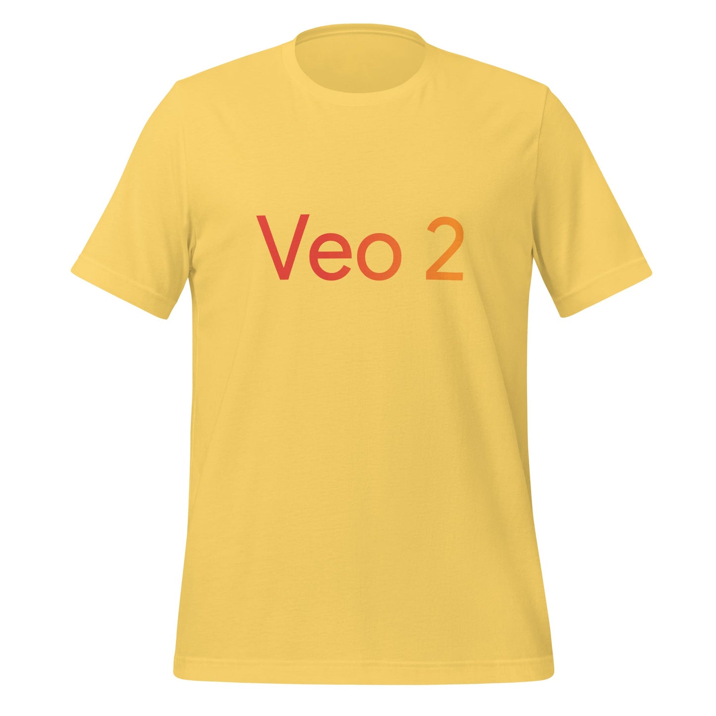 Product mockup photo of the Veo 2 T Shirt (unisex) Yellow / M.
