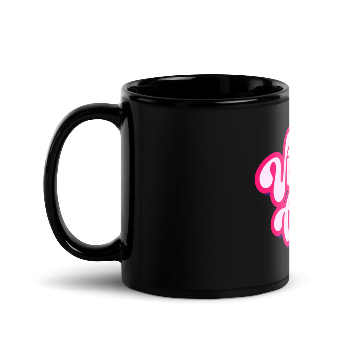 Image of the Vibe Coder Black Glossy Mug.
