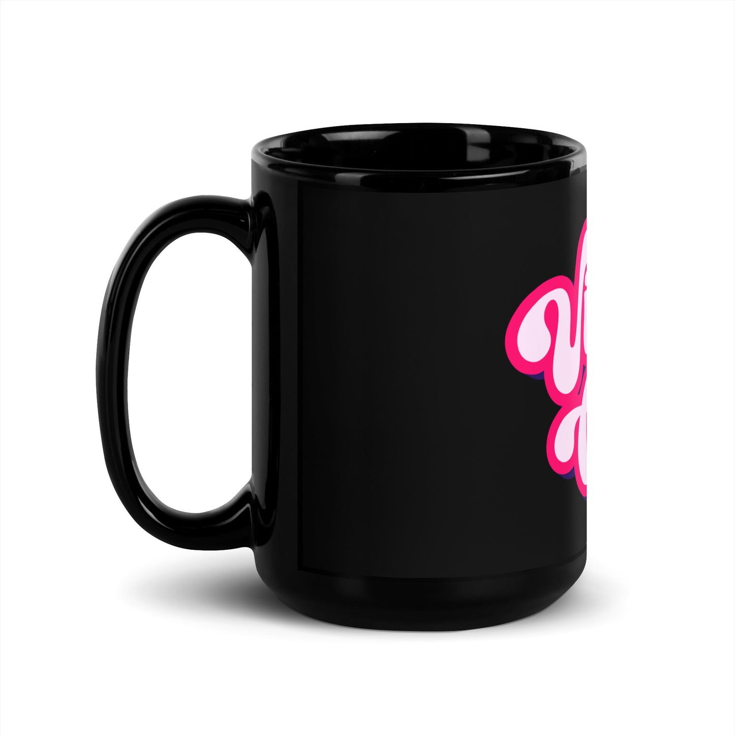 Image of the Vibe Coder Black Glossy Mug.