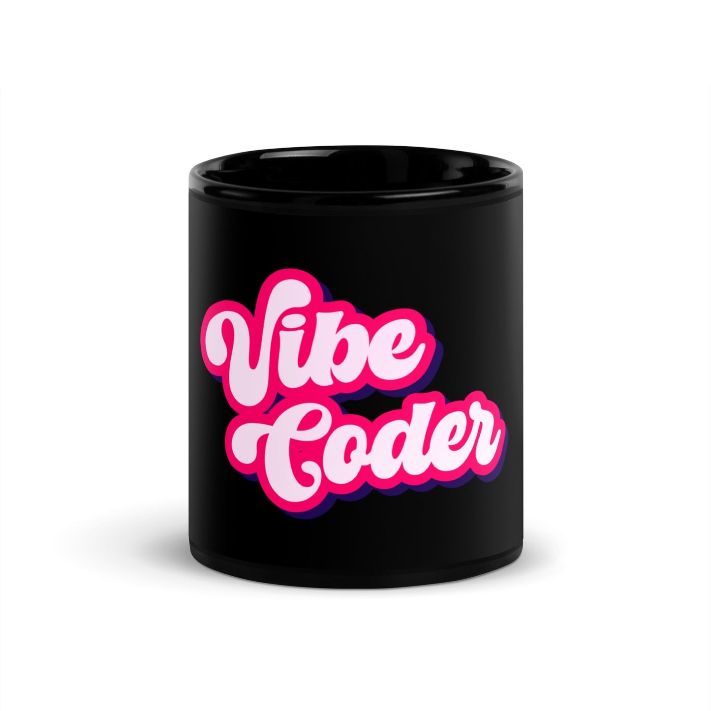 Image of the Vibe Coder Black Glossy Mug 11 oz.